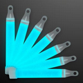 4" Turquoise Mini Glow Sticks with Lanyard - Blank